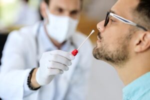 flu testing Houston TX nasal swab procedure